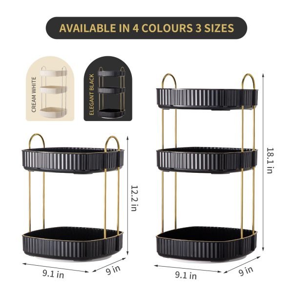 available in 4 colours 3 sizes-360Rotating Makeup Organizer for Vanity
