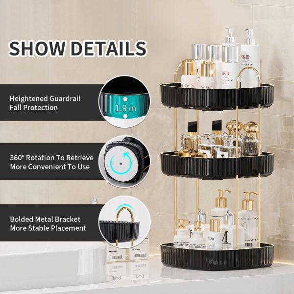 show details-360 Rotating Makeup Organizer for Vanity