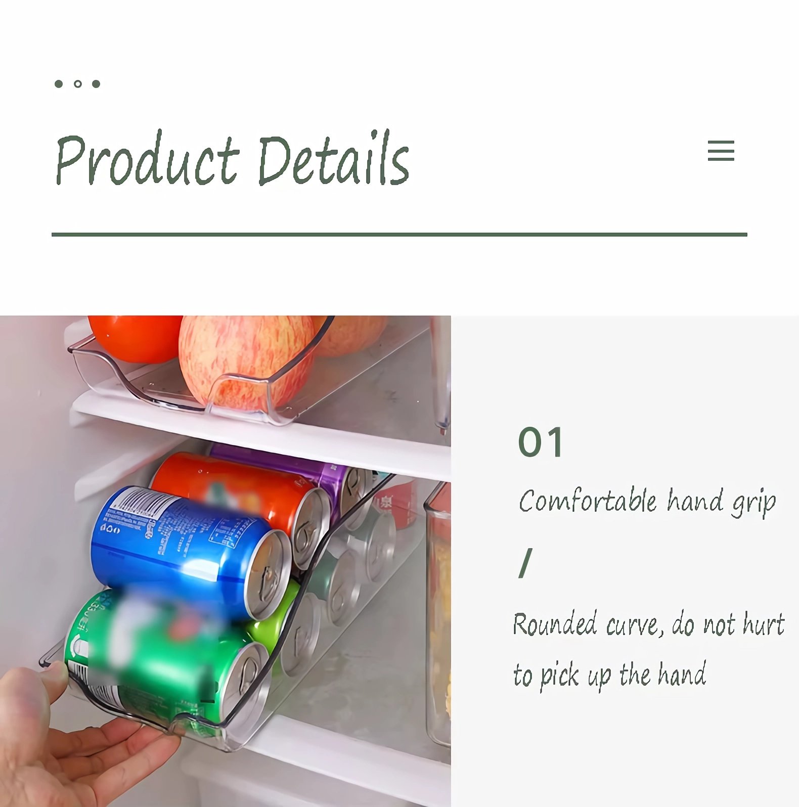 product details-Kitchen Clear Soda Can Organizer 