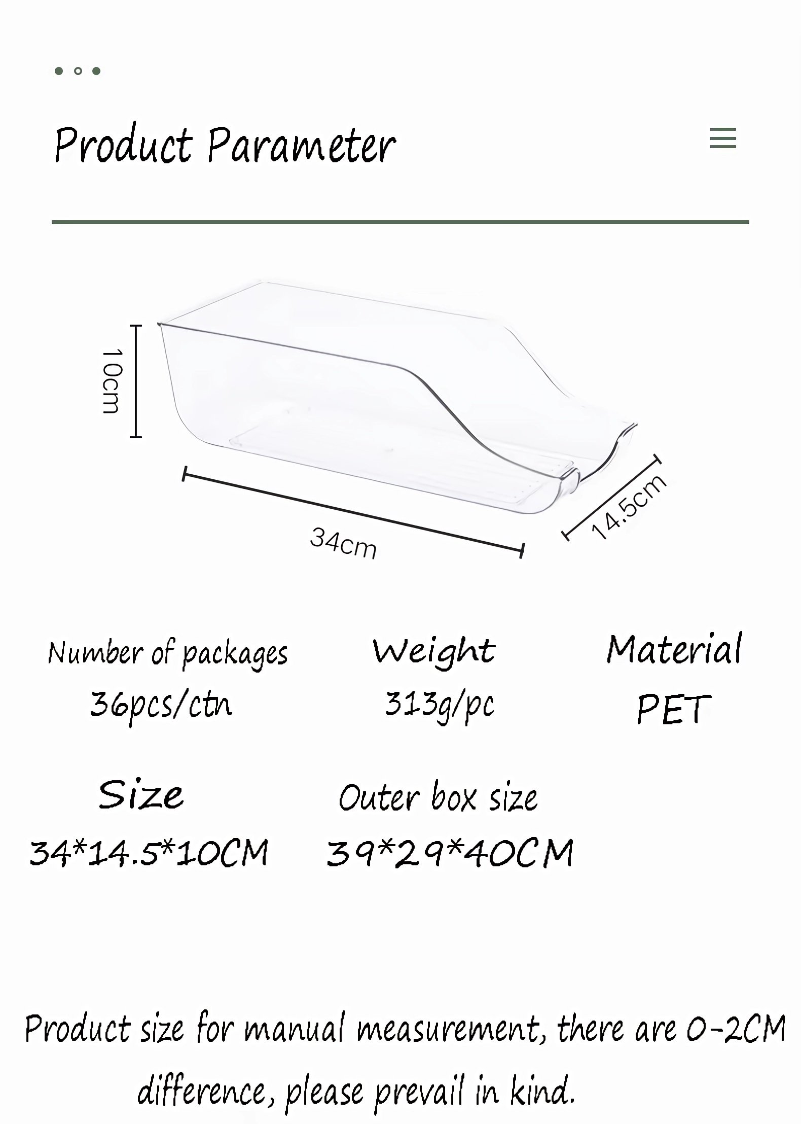 product parameter-Kitchen Clear Soda Can Organizer 