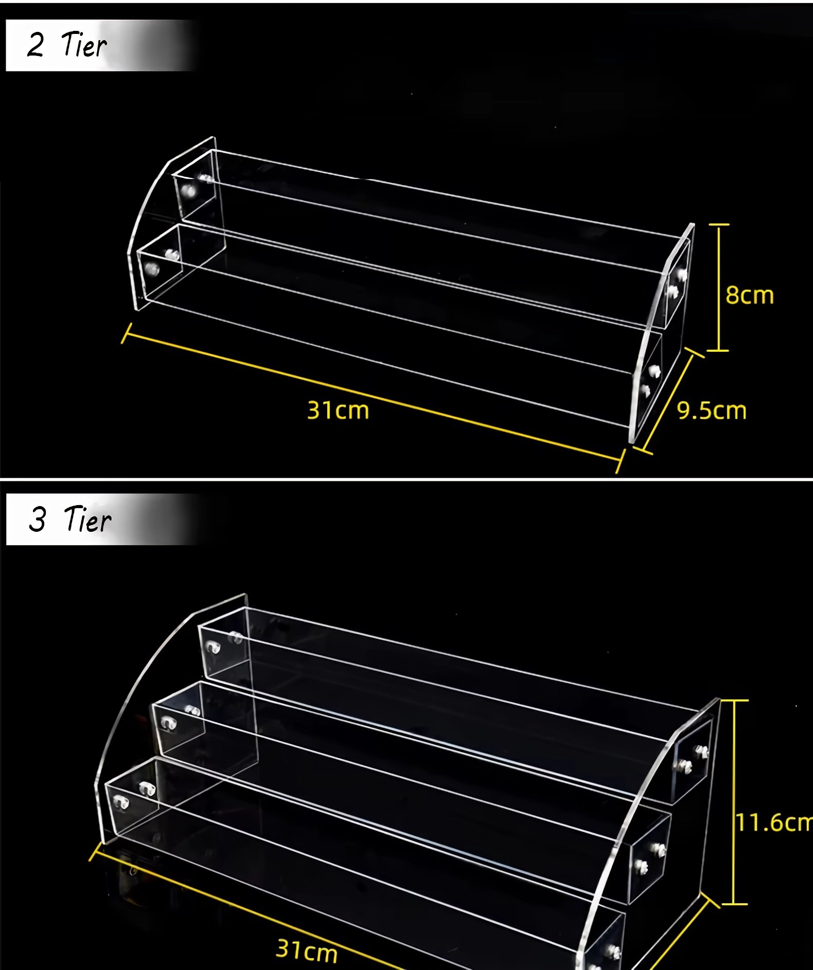 size show-Transparent sunglasses Countertop Organizer