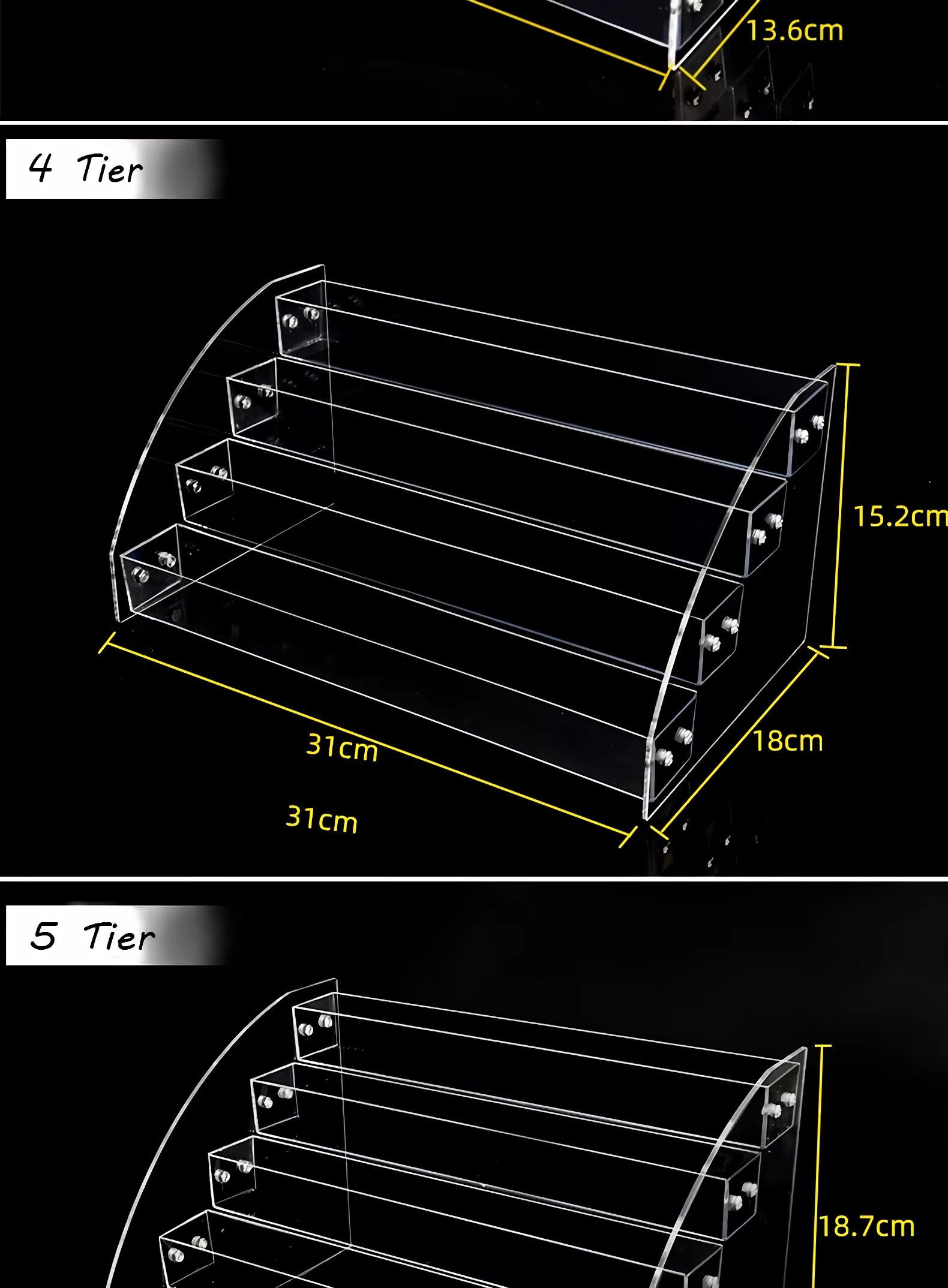 size show-Transparent sunglasses Countertop Organizer