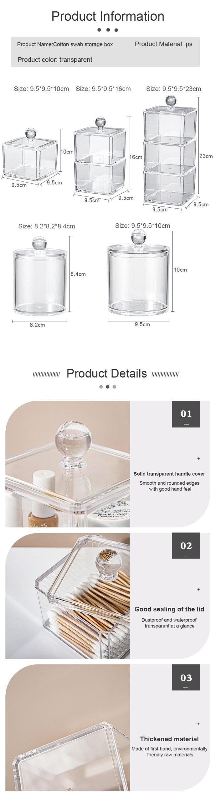 cotton swab pad holder for makeup-countertop organizer information