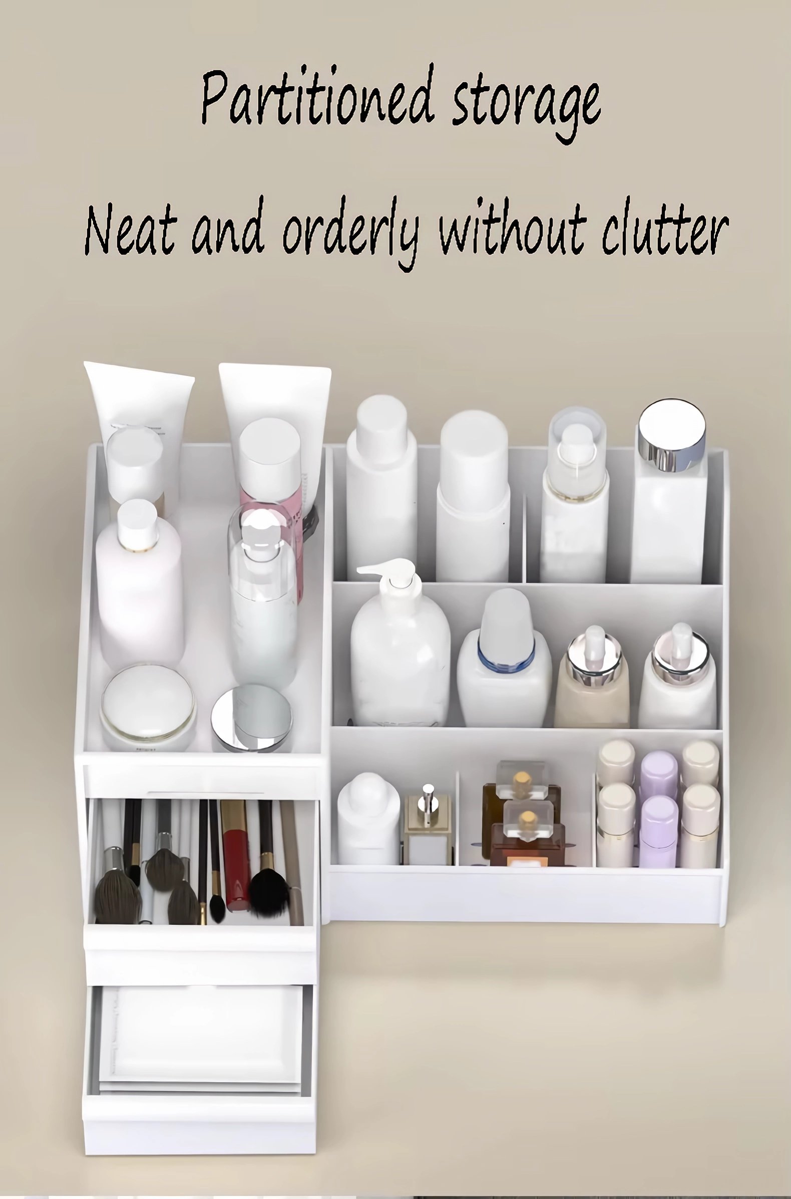 partitioned storage neat and orderly without clutter-Cosmetic with Drawer Multi-Functional Storage