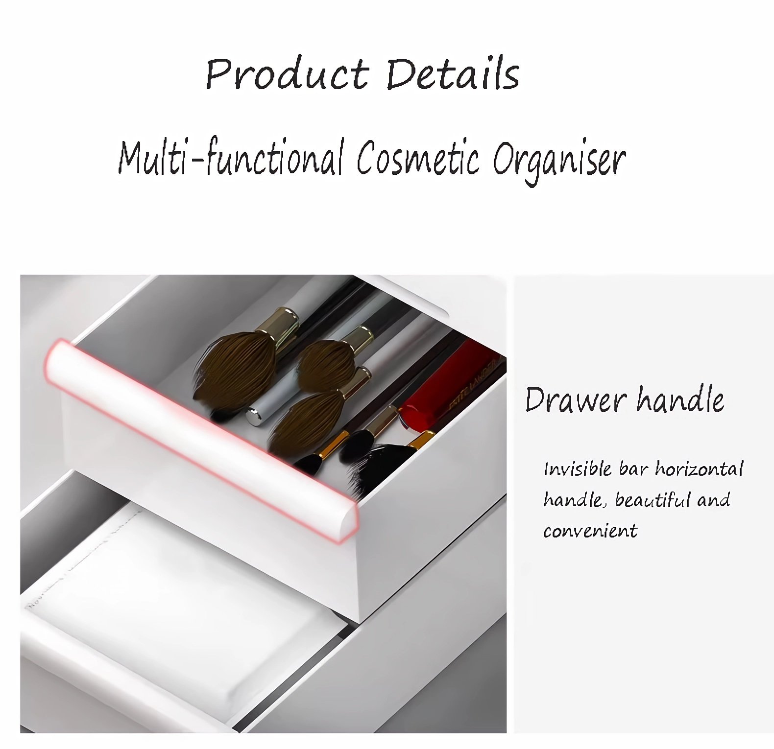 product details-Cosmetic with Drawer Multi-Functional Storage