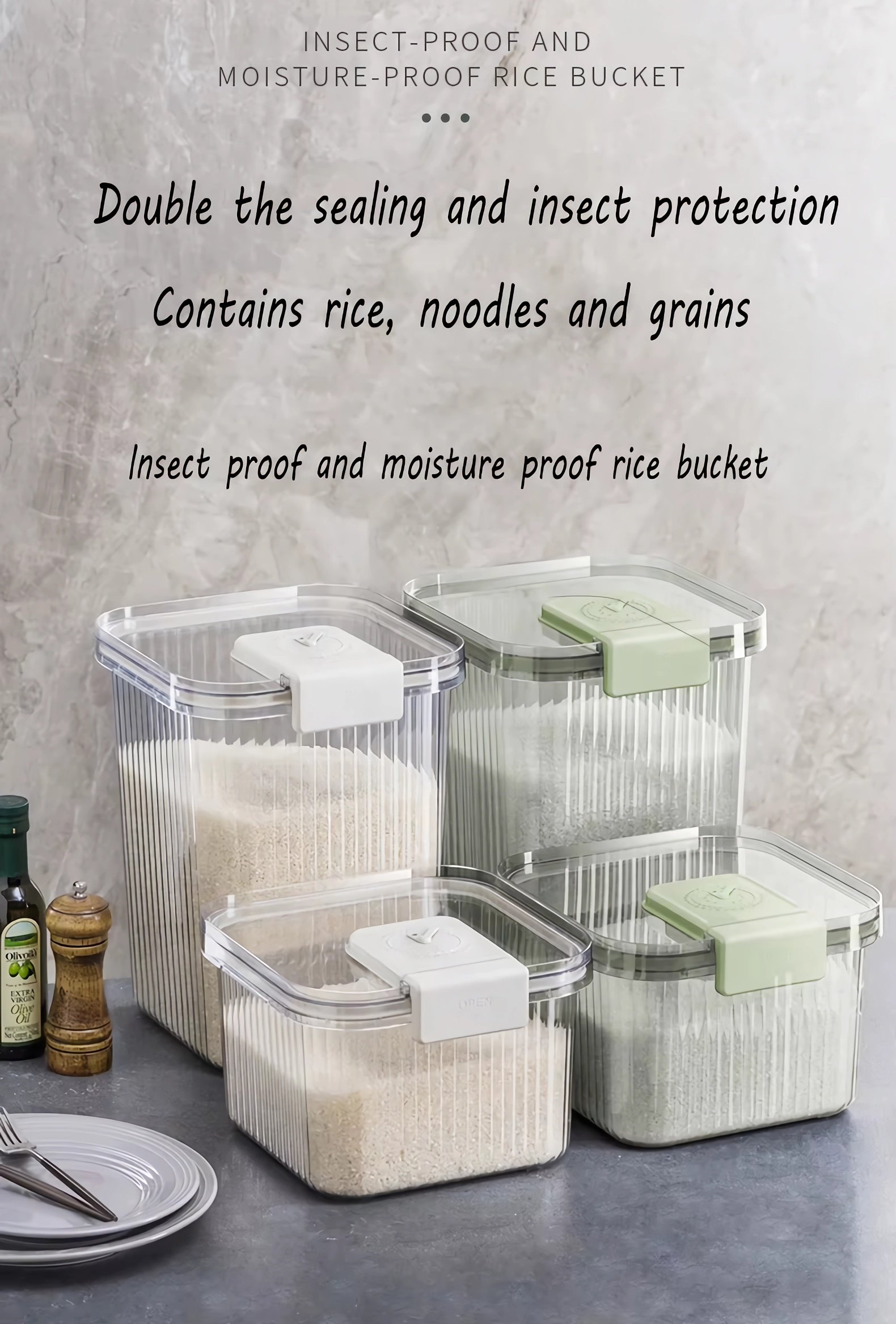 insect proof and moisture proof rice bucket-moisture-proof sealed rice bucket