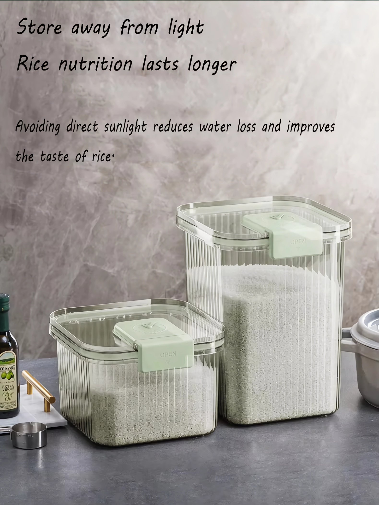 store away from light rice nutrition lasts longer-moisture-proof sealed rice bucket