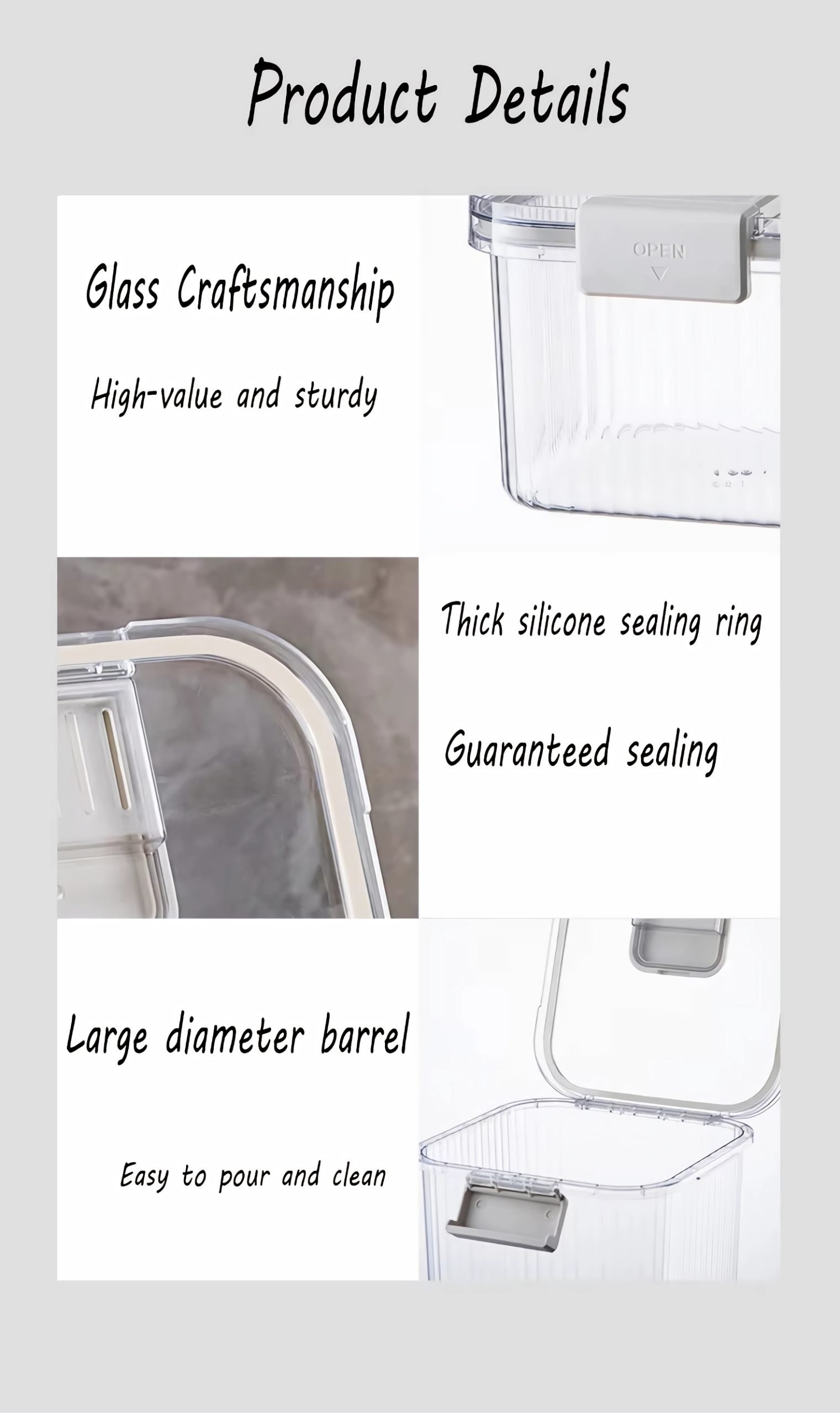 product details-moisture-proof sealed rice bucket