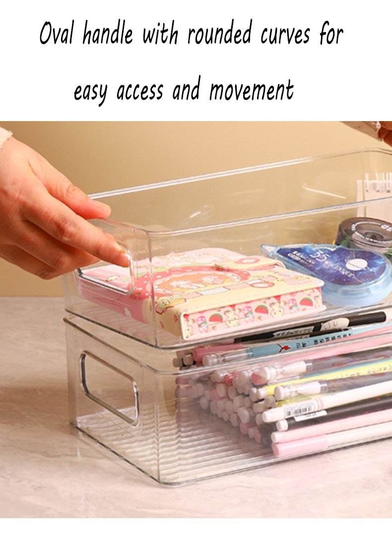 Oval handle with rounded curves for easy access and movement-Multi-function Countertop Storage Organizer