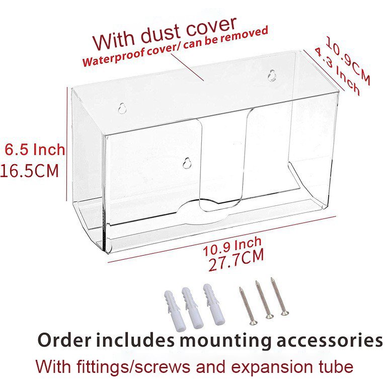 Product size-Desktop Transparent Tissue Box