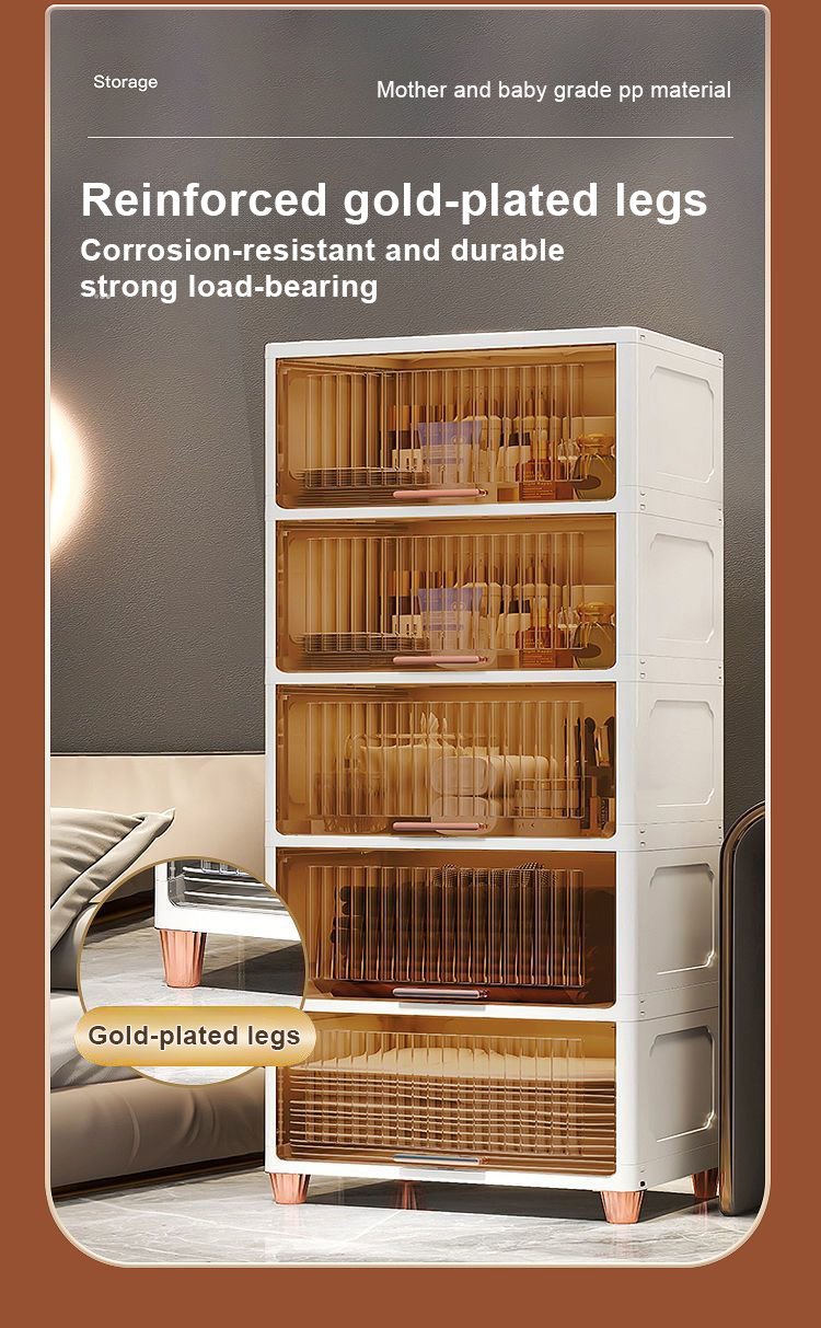 reinforced gold-plated legs -Multifunctional Storage Cabinet